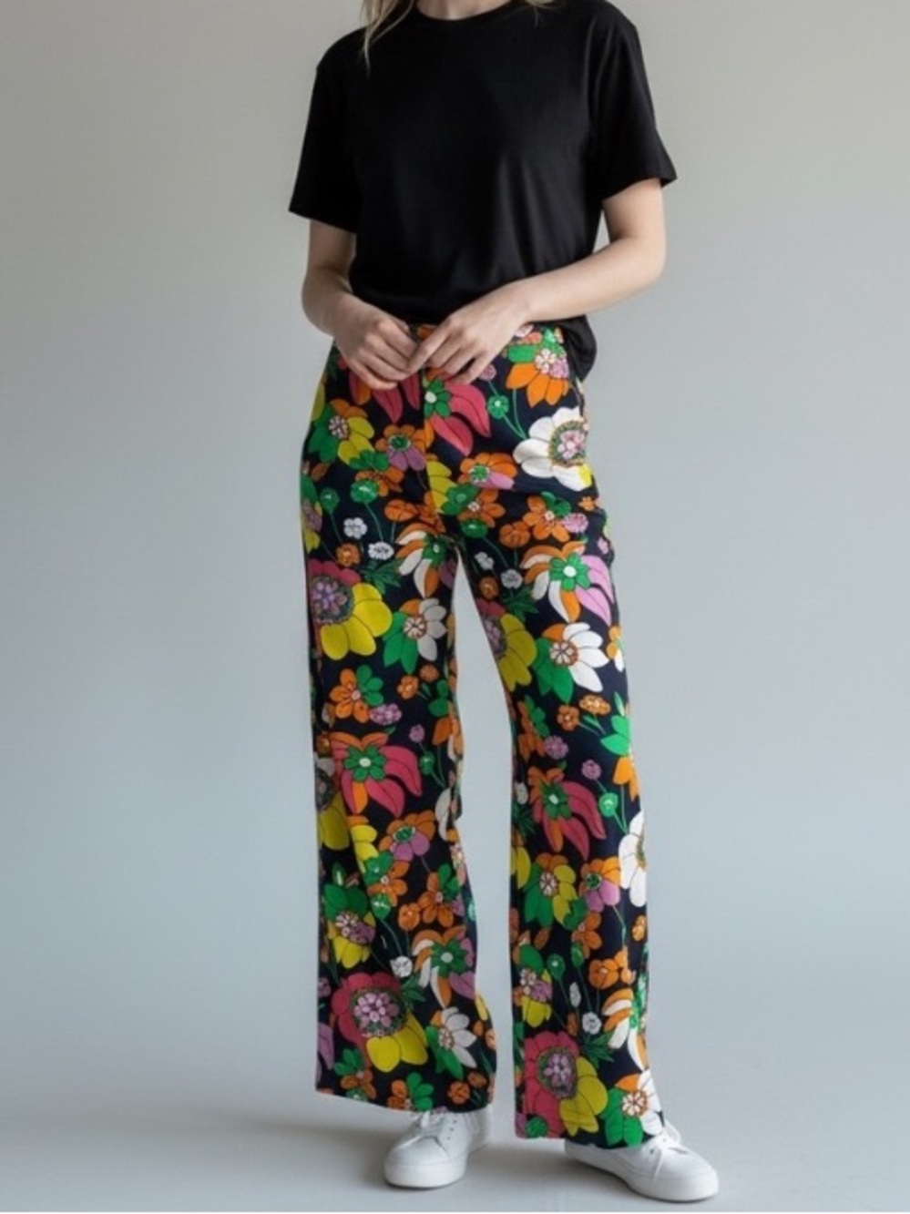 Dodo Bar Or Groovy Colorful Floral Cotton Pants 
Boho Hippie Disco resortwear - Picture 3 of 16